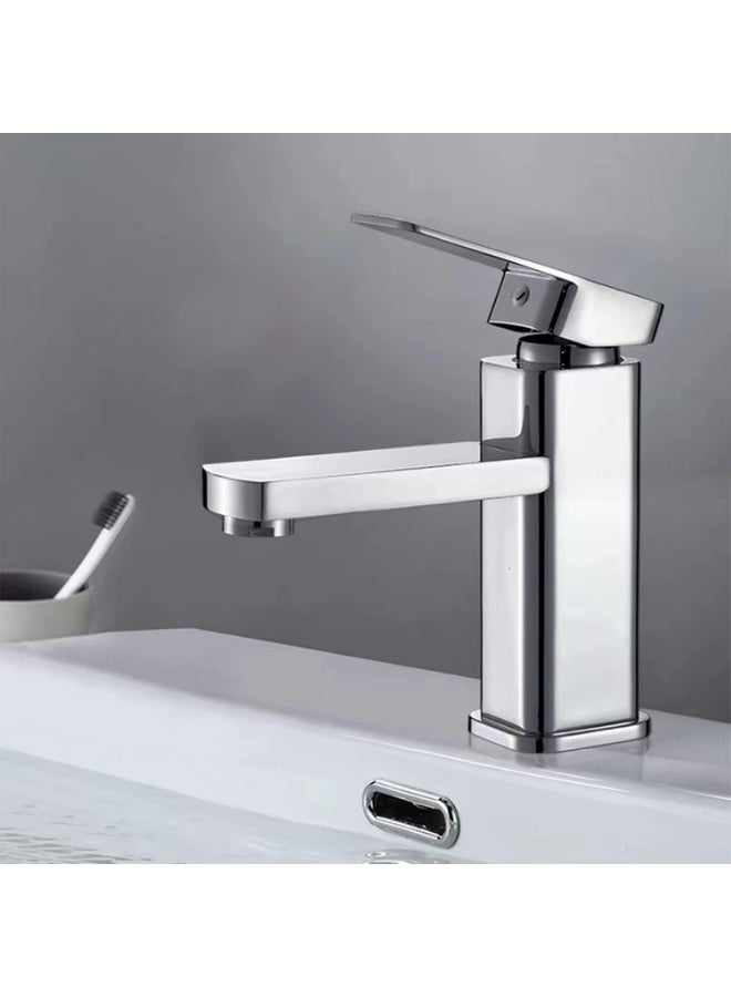 واي دي صنبور حمام مربع عصري بذراع تحكم واحد، خلاط حوض متين، صنبور حمام موفر للمياه، صنبور حوض غسيل أنيق وعصري للاستخدام المنزلي والفندقي - Image 4